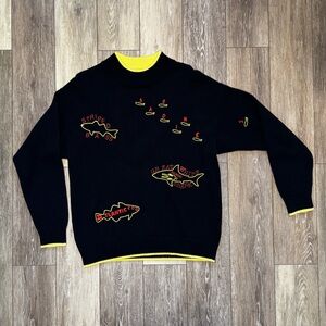 Tombolo Fishes of the North Atlantic Sweater Size L
